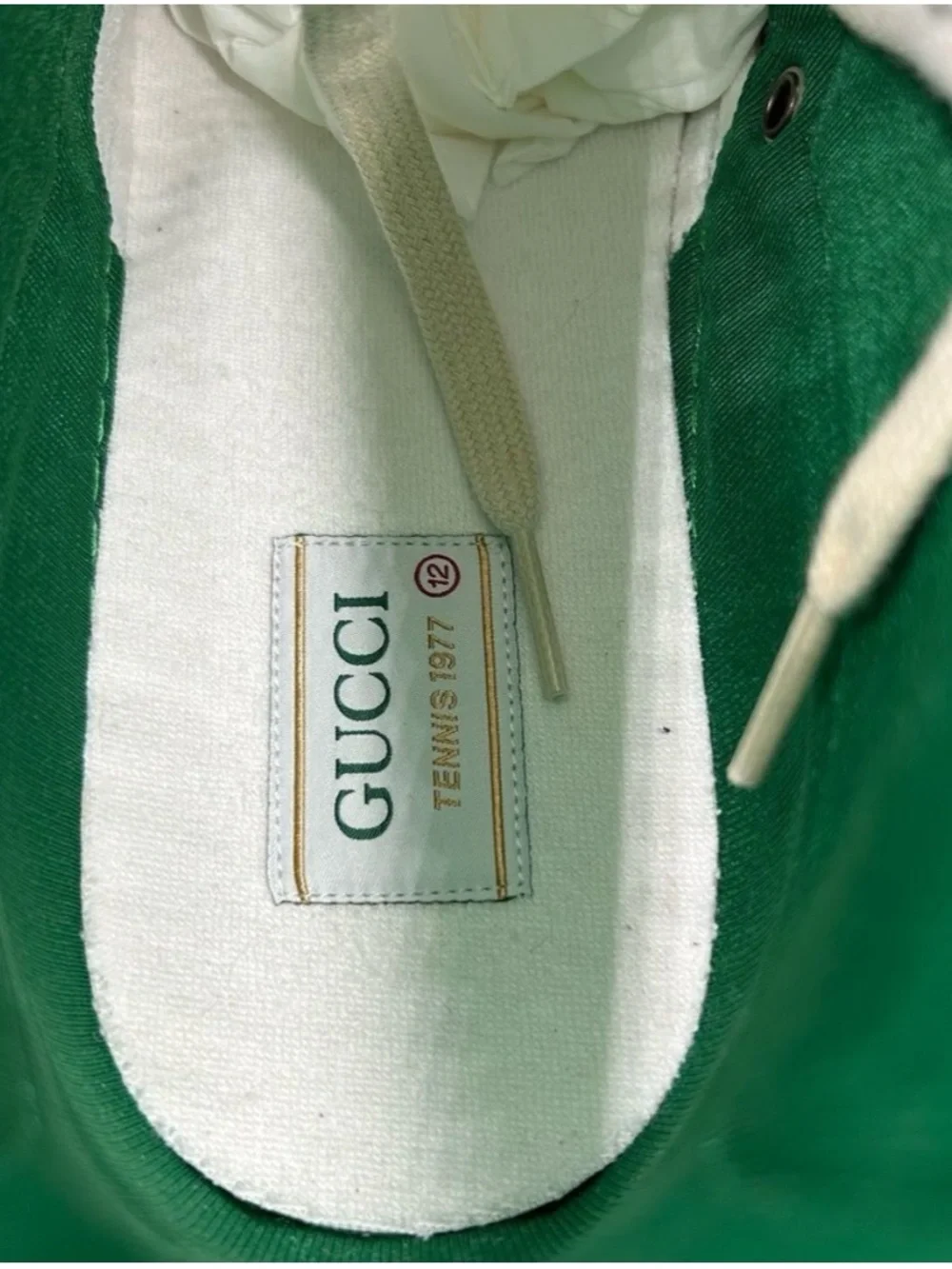 Gucci 1977 tennis high top sneakers size 12.5 made in Italy
